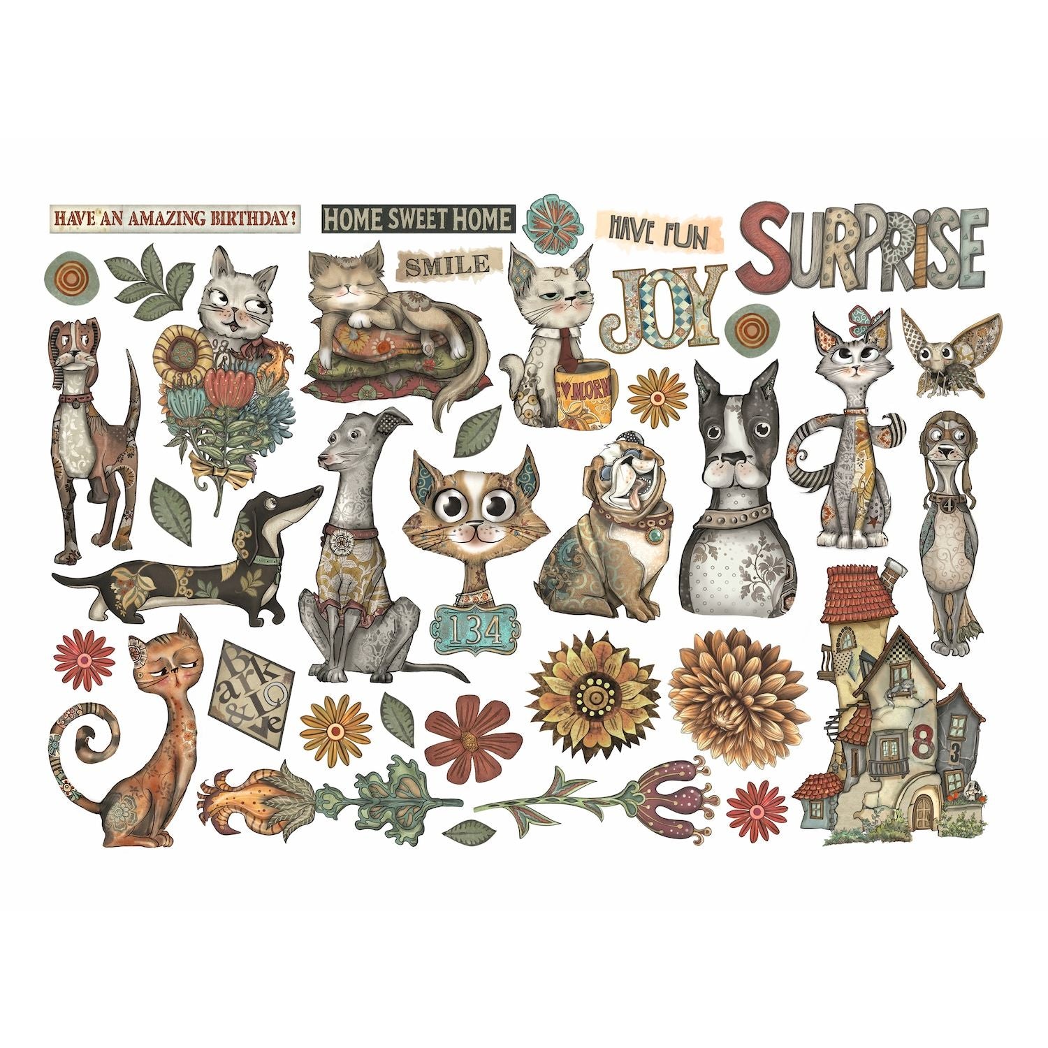 おすそ分けファイル♡ スタンペリア・Furry Friends♡ A5サイズ♡ Stamperia Furry Friends Ephemera dflct69 – Simon Says Stamp