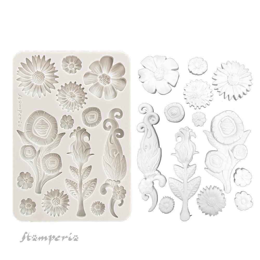 STAMPERIA INTL, KFT (3PL) Soft Maxi Mould A5 Molde Flexible Texture Damask Princess Stamperia 14x21cm, Damasco, Princesa, Talla única