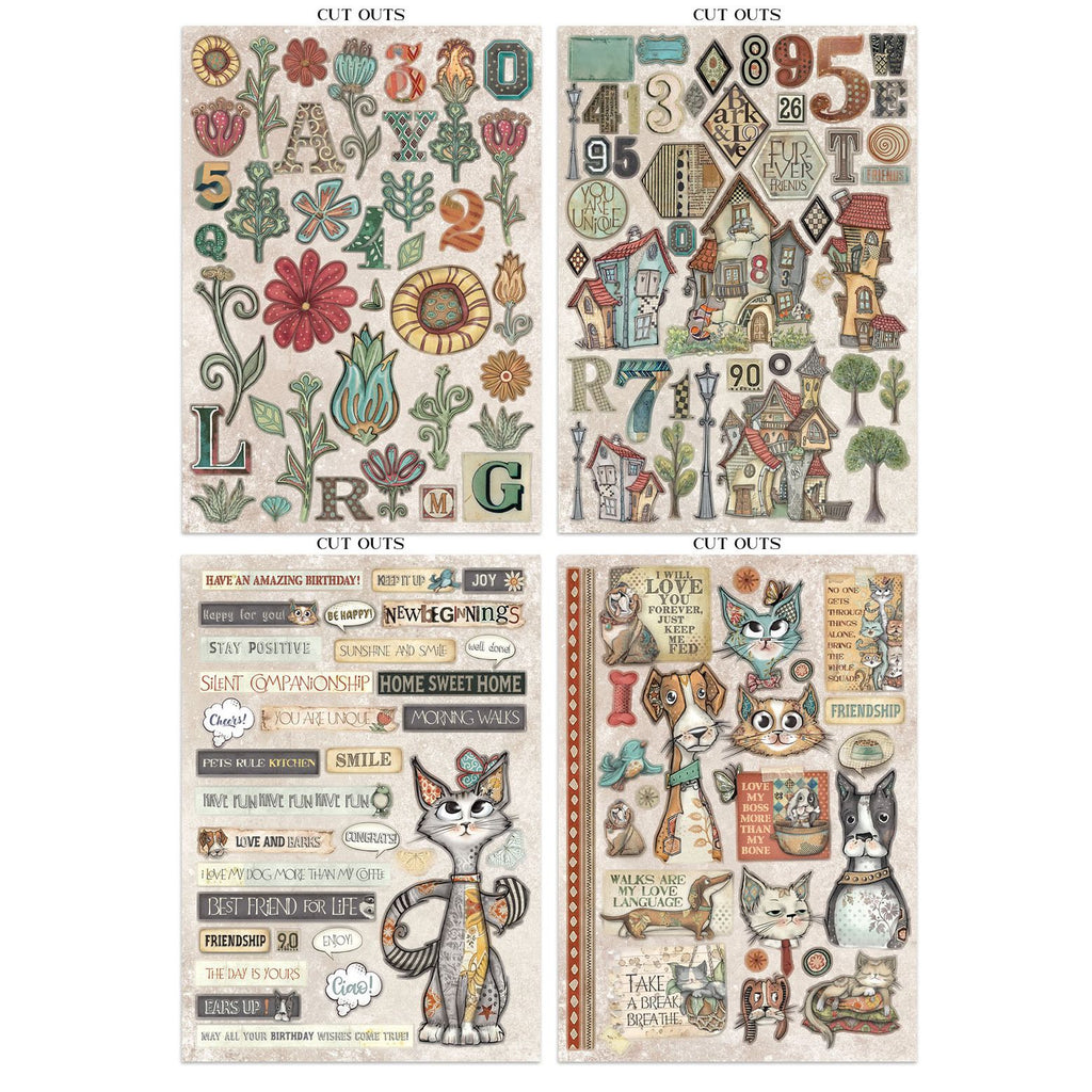 Stamperia Furry Friends Junk Journal sbjk07 cut outs
