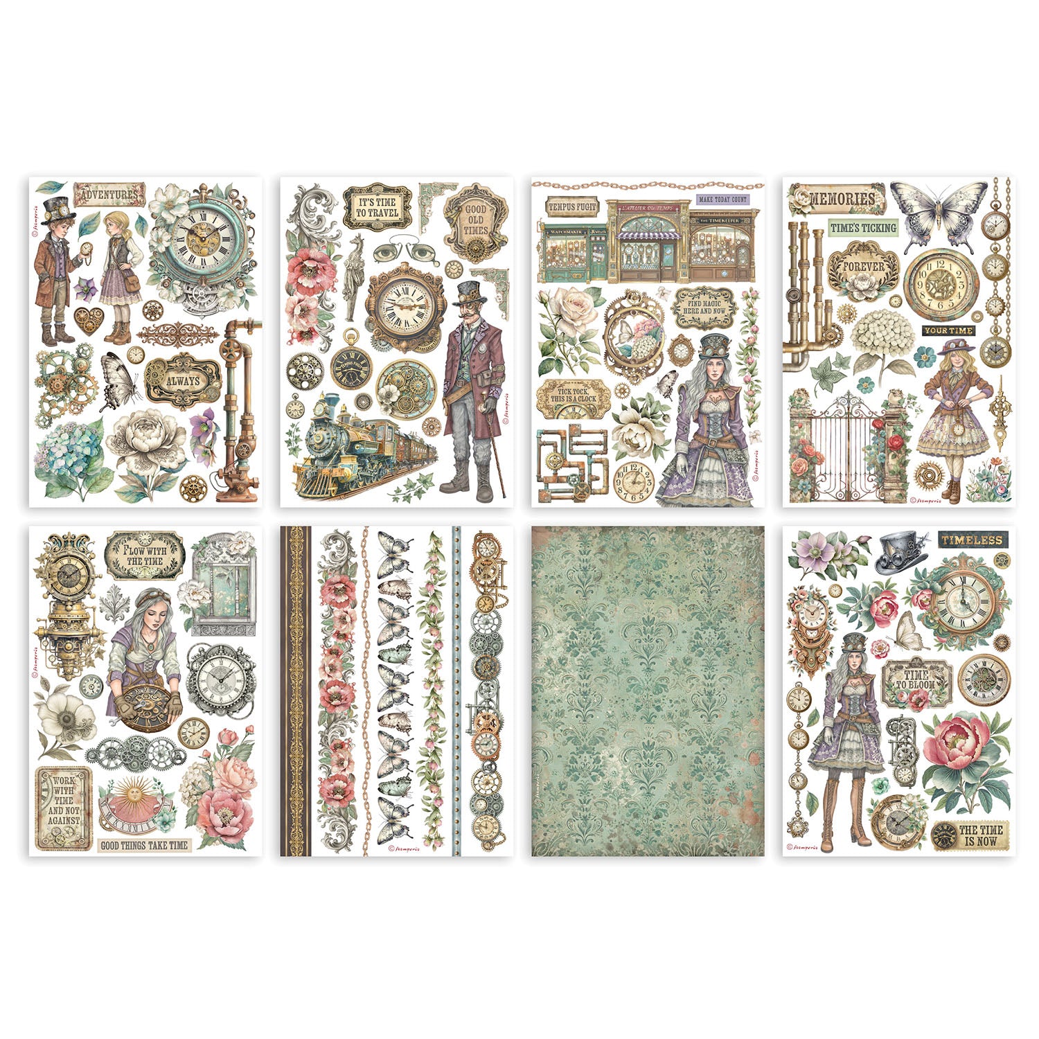 Stamperia Gardens of Time A5 Washi Pad sbw32 memories