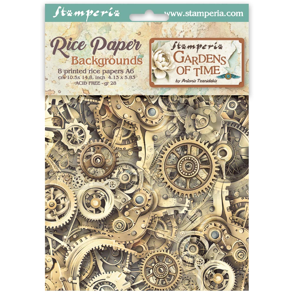 Stamperia Gardens of Time A6 Rice Paper dfsak6053