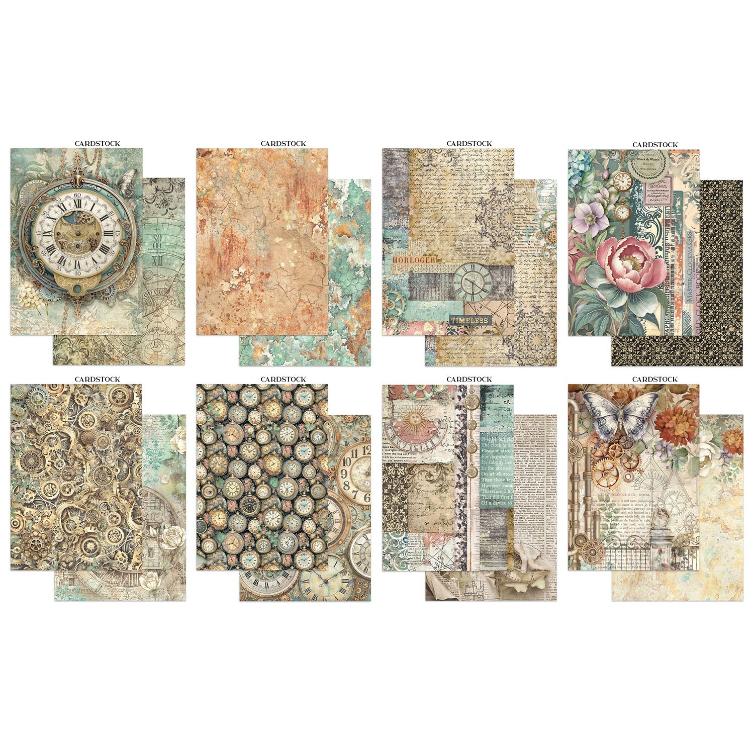 Stamperia Gardens of Time Focus Points Junk Journal sbjks01 cardstock
