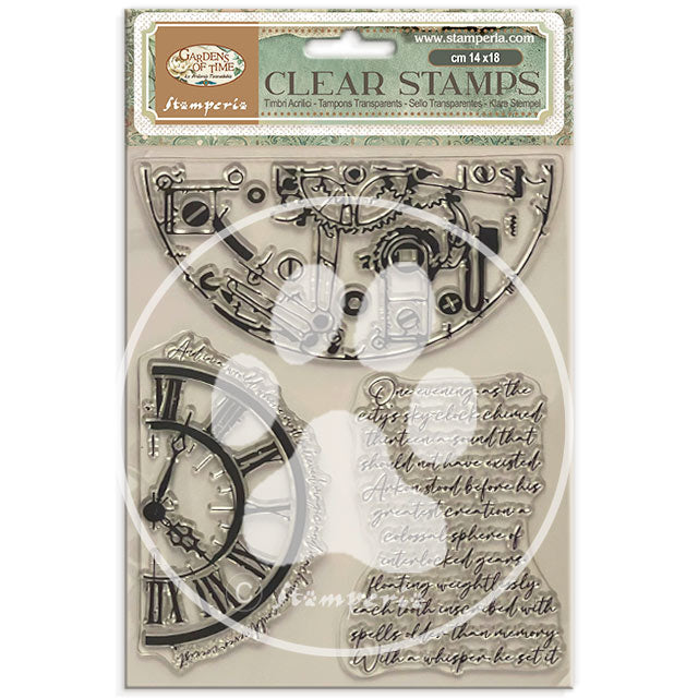Stamperia Gardens of Time Half Clocks Clear Stamps wtk240