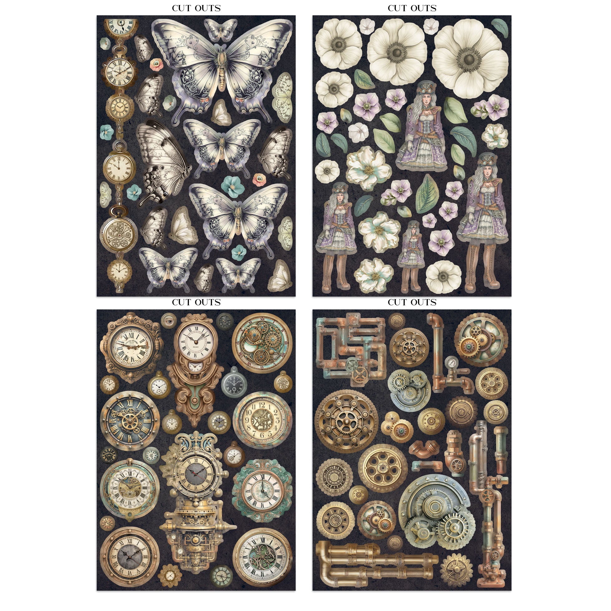 Stamperia Gardens of Time Junk Journal sbjk17 cut outs