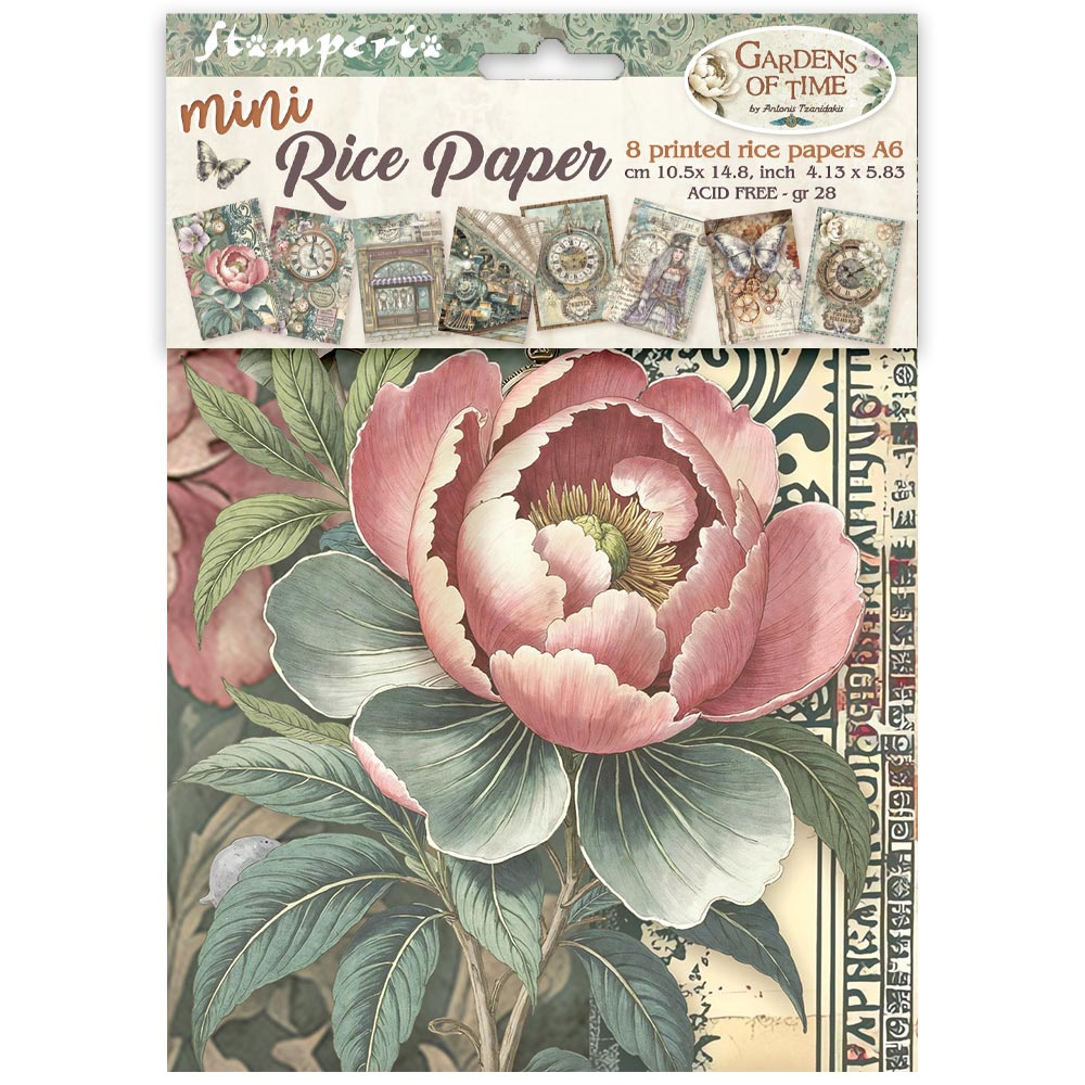 Stamperia Gardens of Time Mini Rice paper A6 dfsa6x05