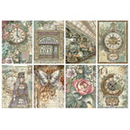Stamperia Gardens of Time Mini Rice paper A6 dfsa6x05 train