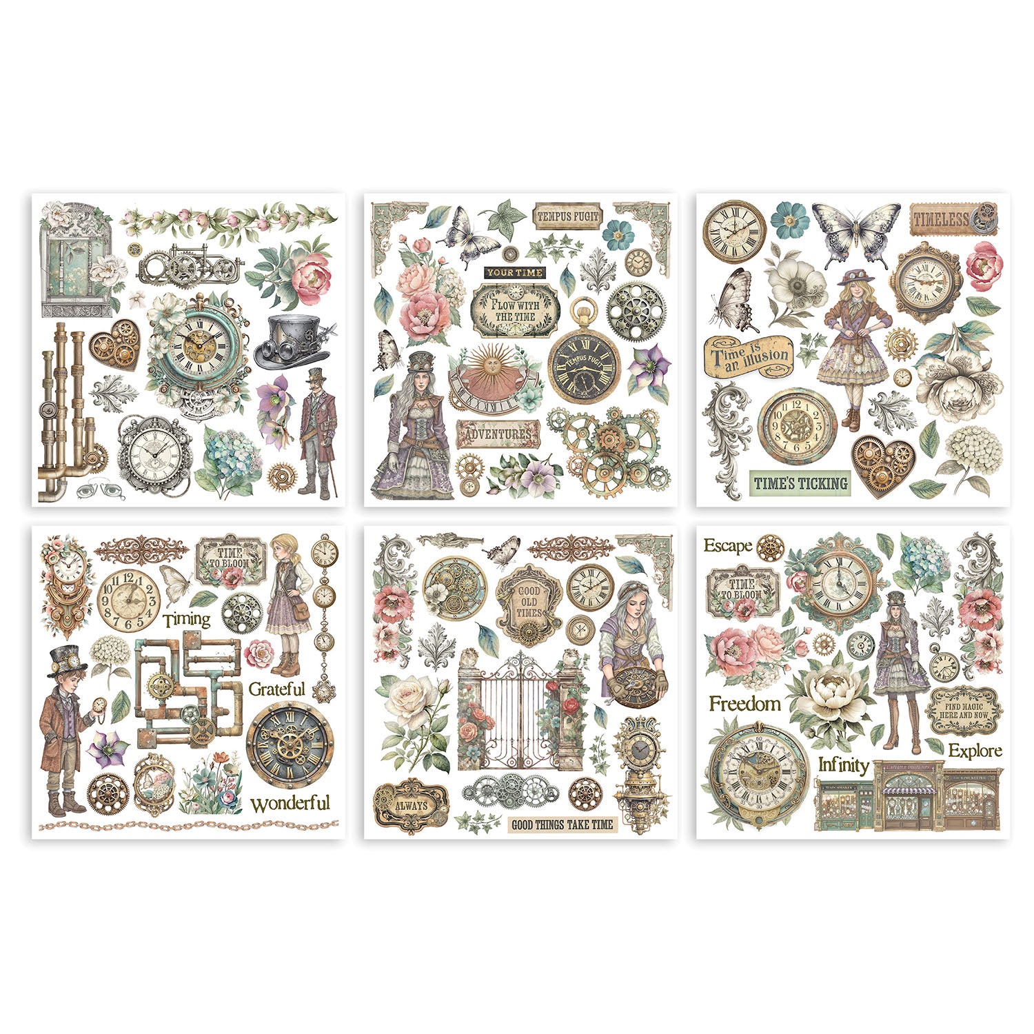 Stamperia Gardens of Time Rub On Kit dflrbx11 timing