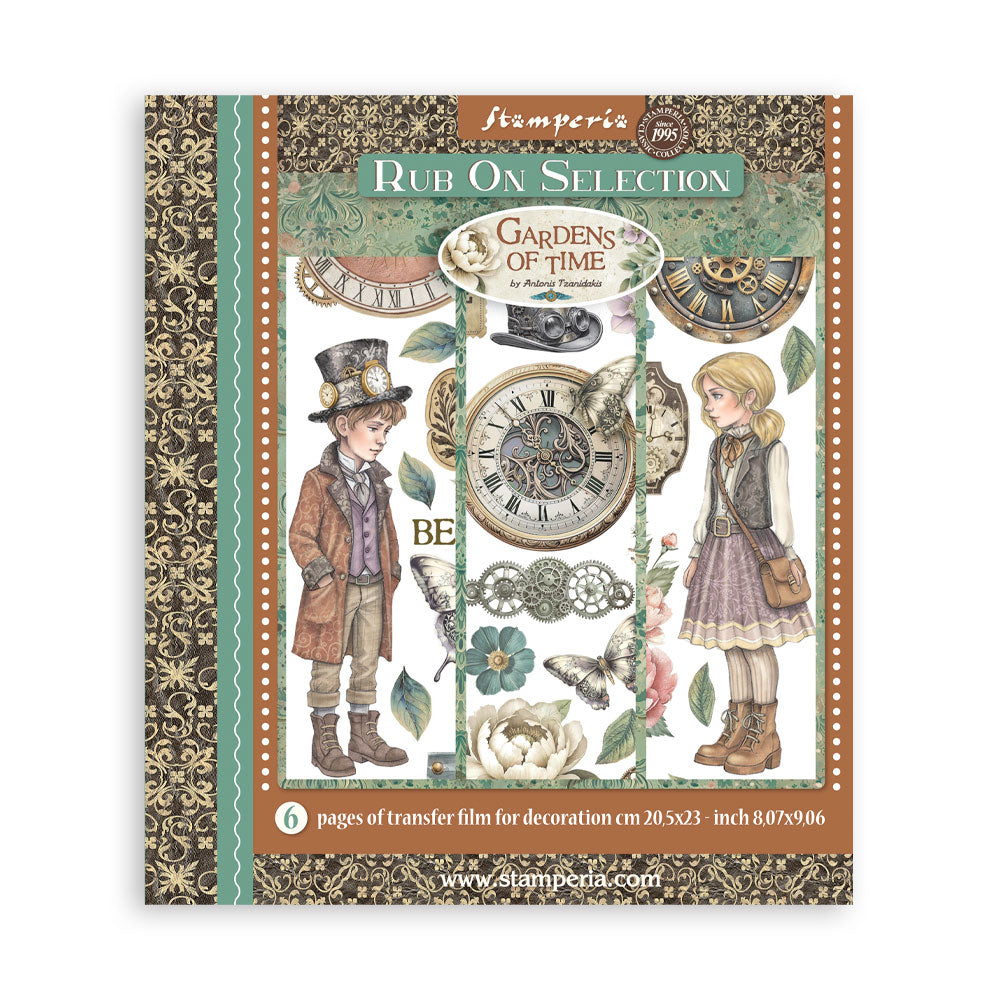 Stamperia Gardens of Time Rub On Kit dflrbxg04