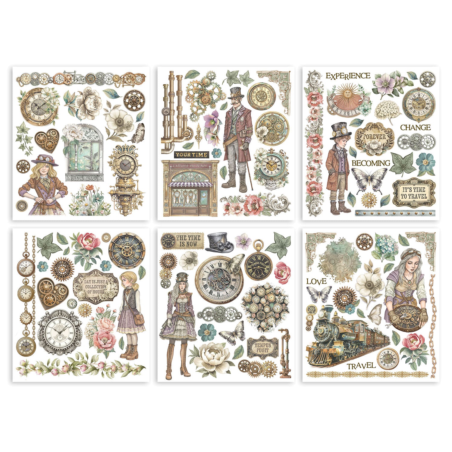 Stamperia Gardens of Time Rub On Kit dflrbxg04 change
