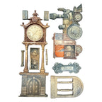 Stamperia Gardens of Time Train And Longcase Clock A5 Silicone Mold kacma609 train