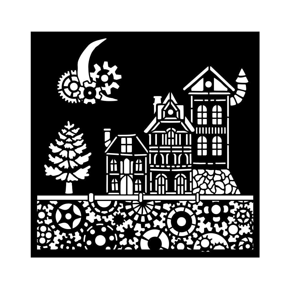 Stamperia Gear Up For Christmas Houses Stencil kstdq129