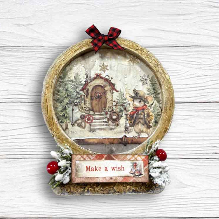 Stamperia Gear Up For Christmas Houses Stencil kstdq129 snowglobe