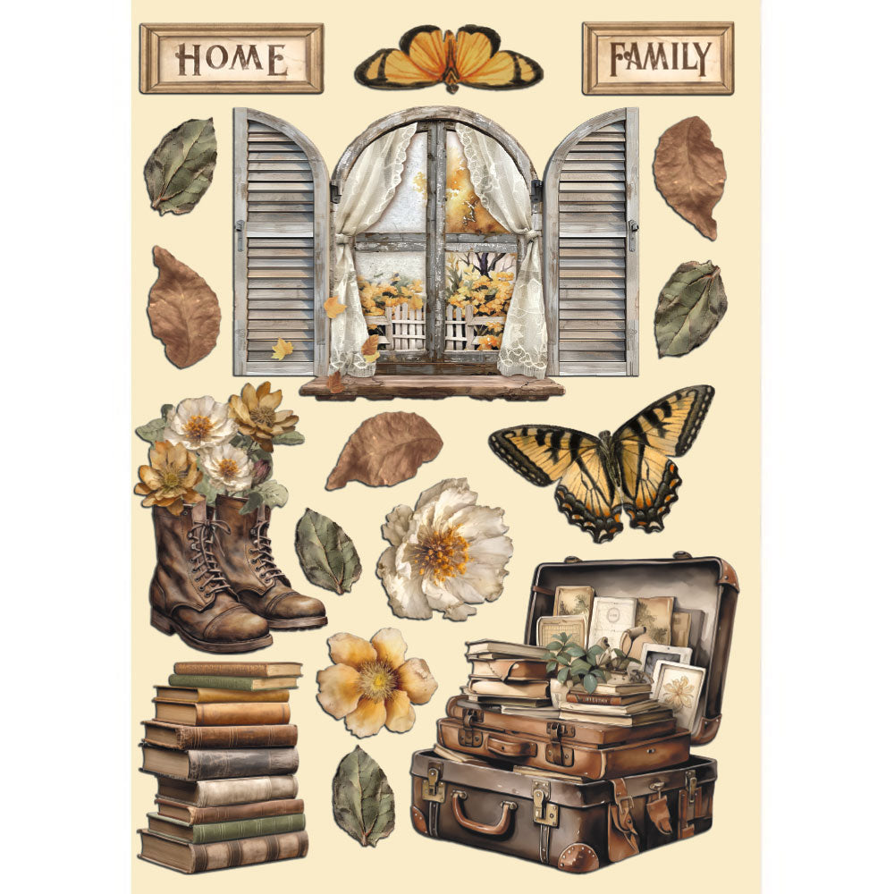 Stamperia Golden Harmony Accessories Colored Wooden Shapes A5 klsp170
