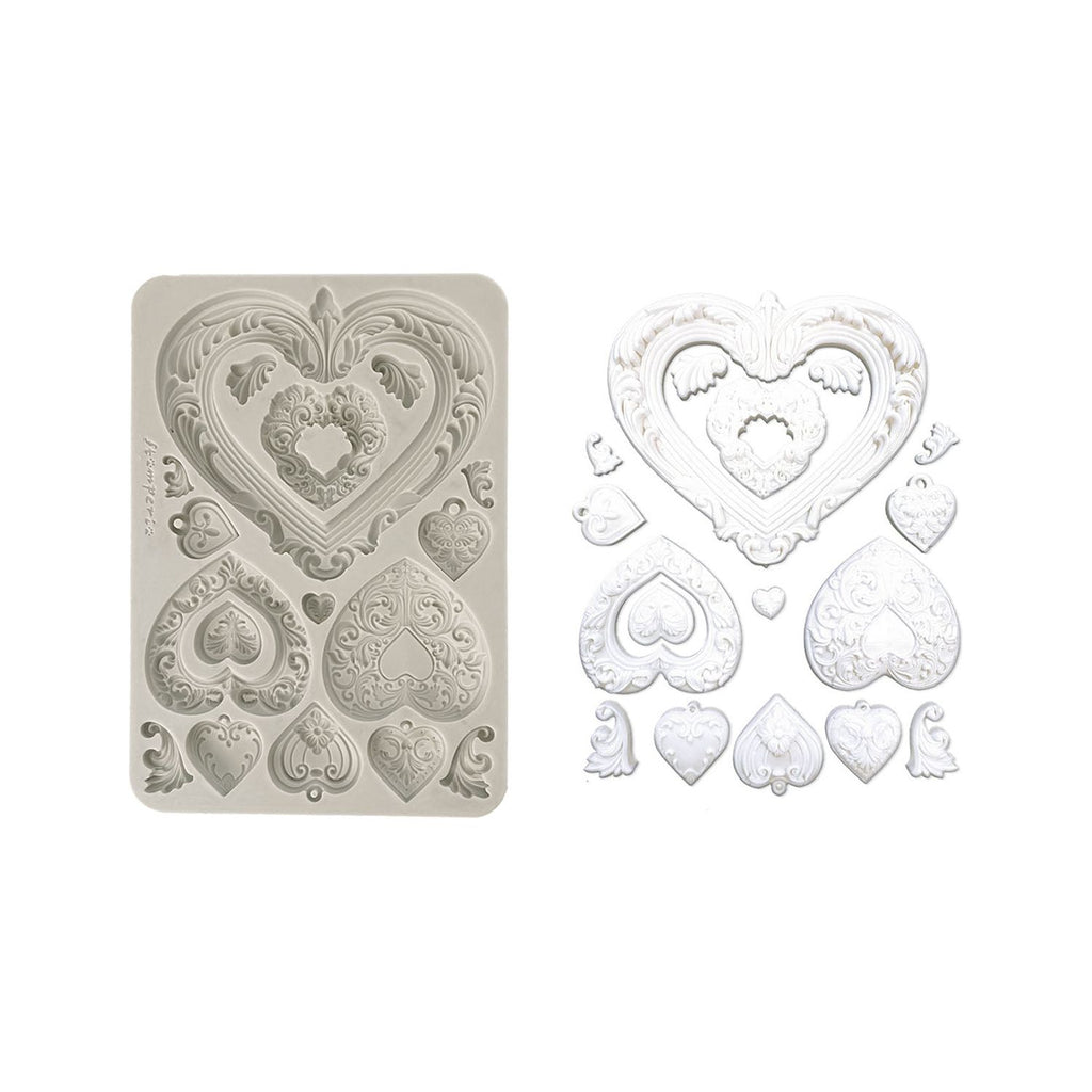 Stamperia Hearts Silicone Mold a5 kacma558