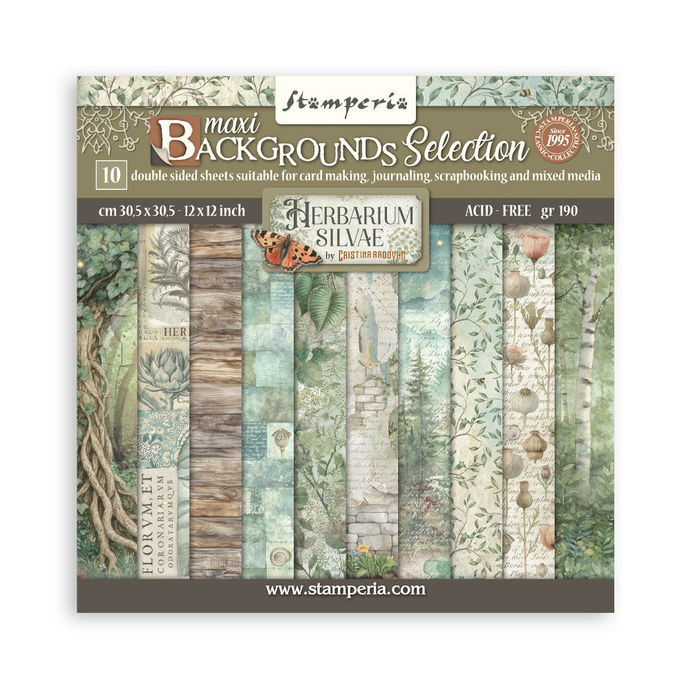 Stamperia Herbarium Silvae 12x12 Background Paper sbbl180
