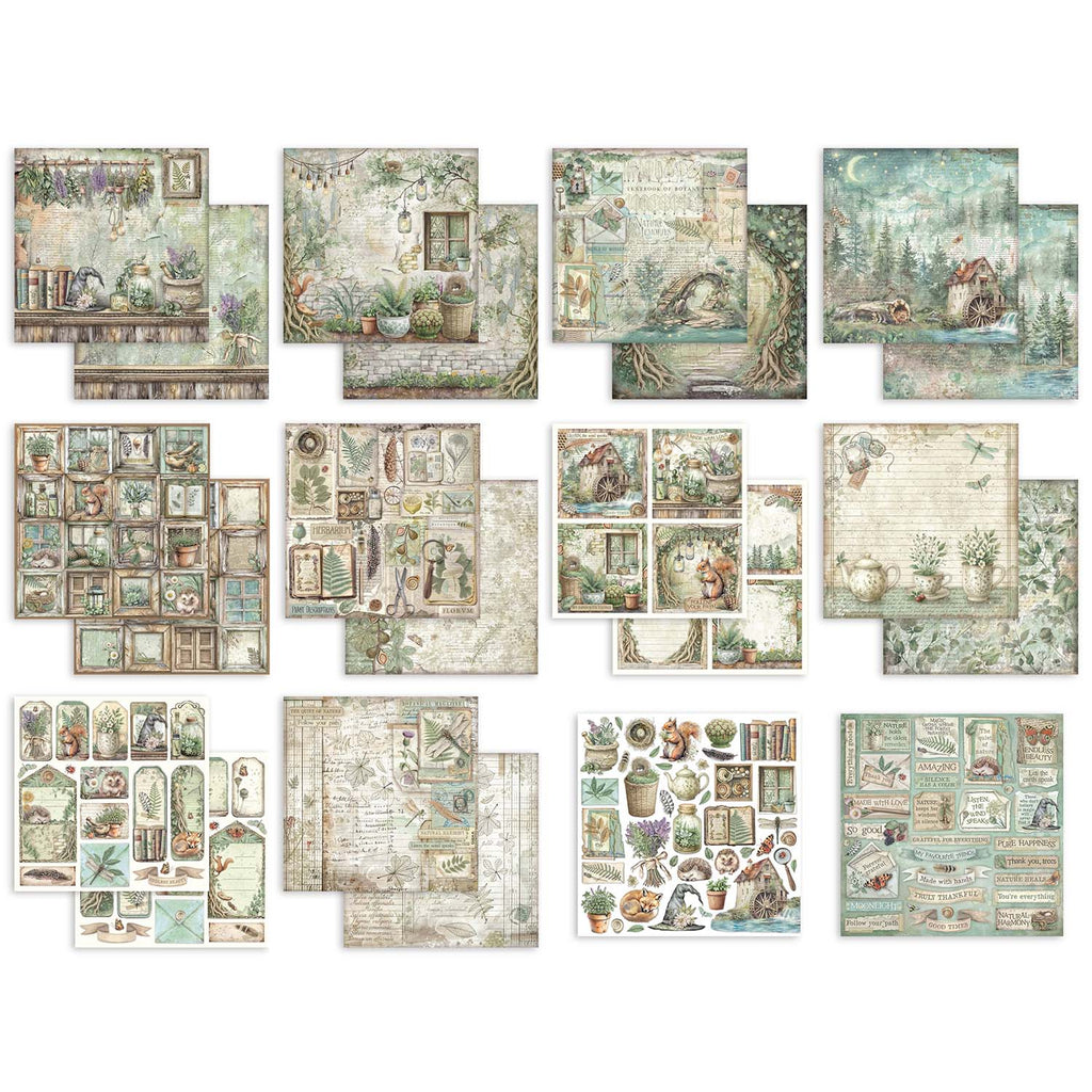 Stamperia Herbarium Silvae 8x8 Paper sbbs135 pages