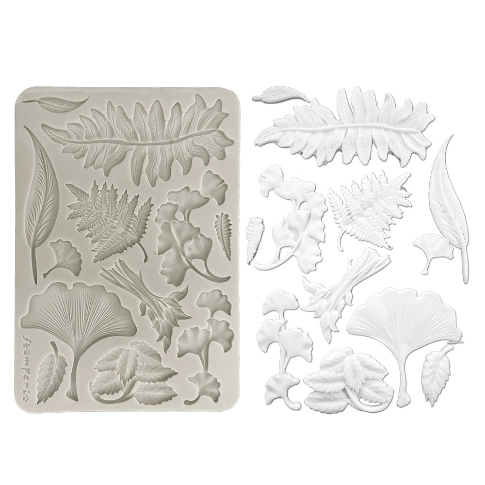 Stamperia Herbarium Silvae Botanical Leaf Collection A5 Silicone Mold kacma597
