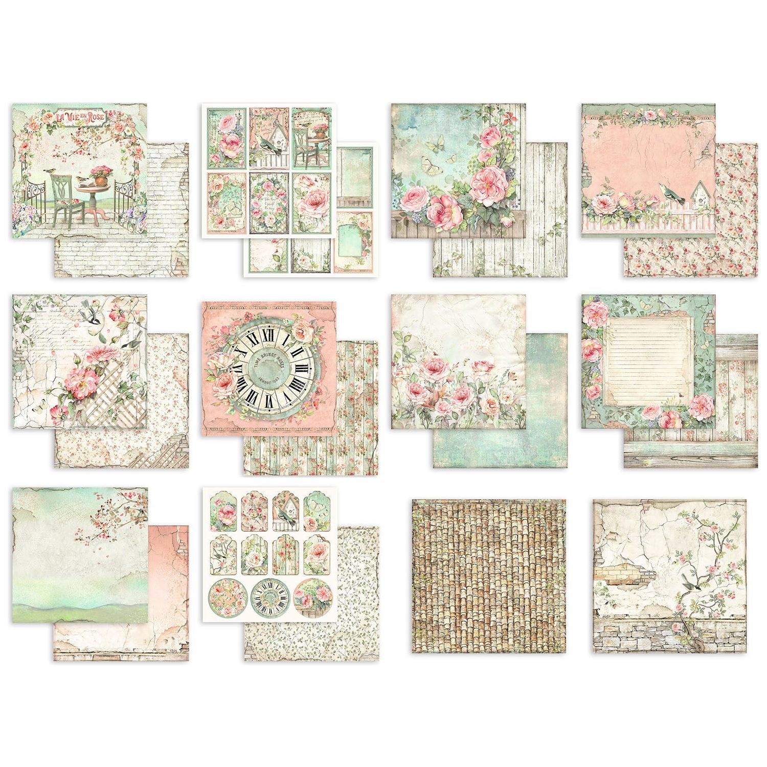 Stamperia House Of Roses 8x8 Paper Pad sbbs08 pages