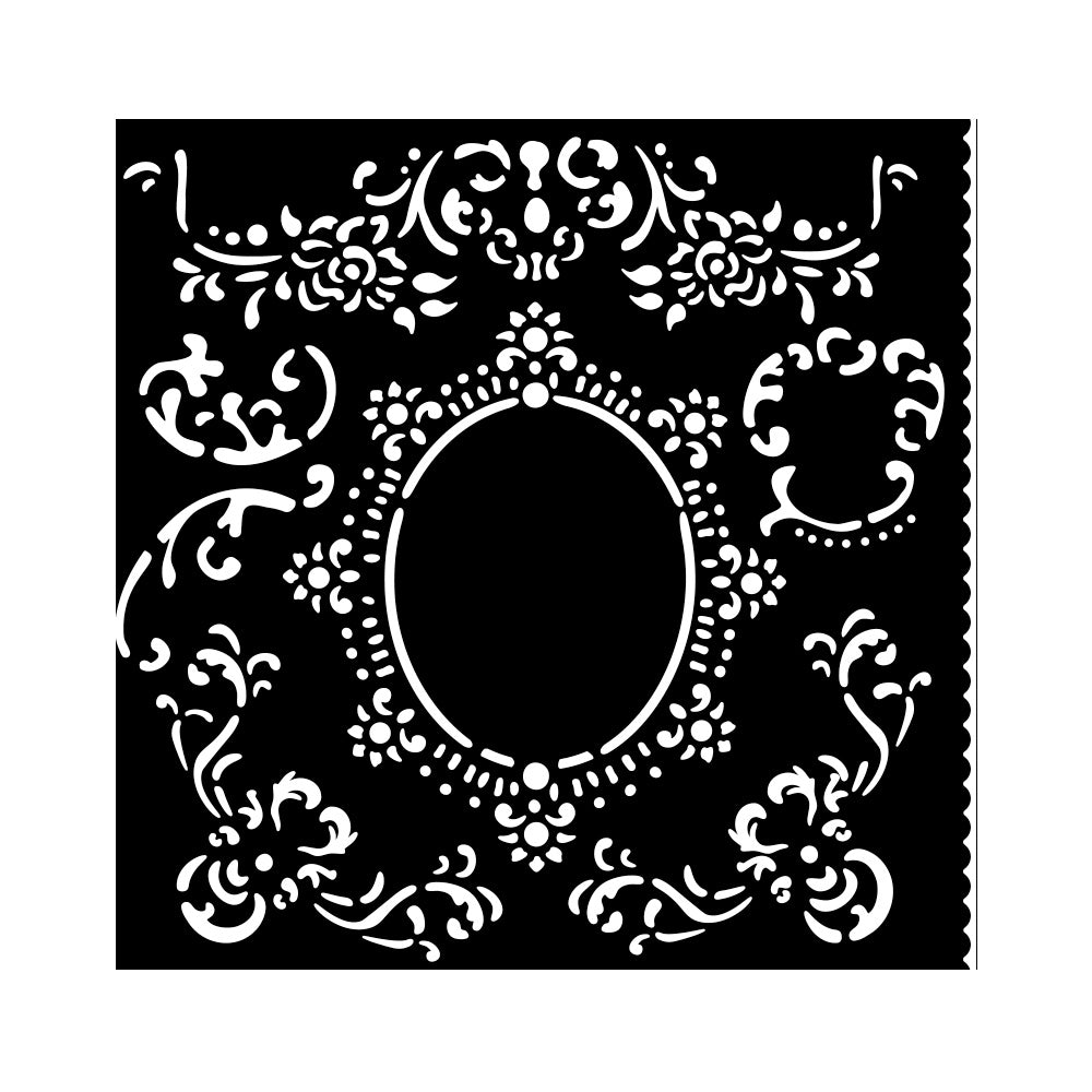 Stamperia House Of Roses Border With Frame Stencil kstdq121
