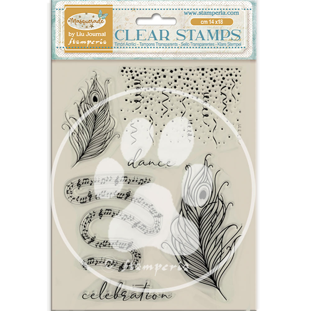 Stamperia Masquerade Feathers Clear Stamps wtk211

