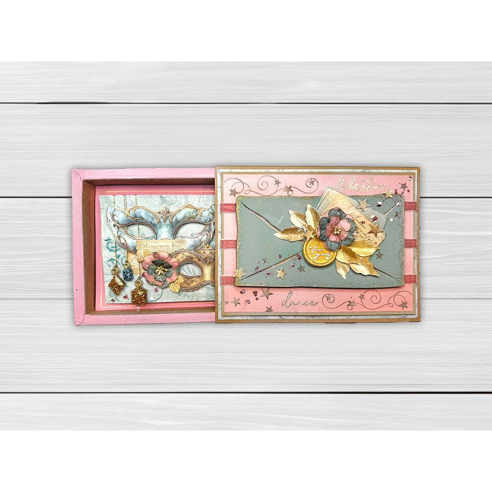 Stamperia Masquerade Flowers And Labels wtk214 envelope