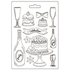 Stamperia Masquerade Flute And Cakes Soft Mold A5 k3pta5667
