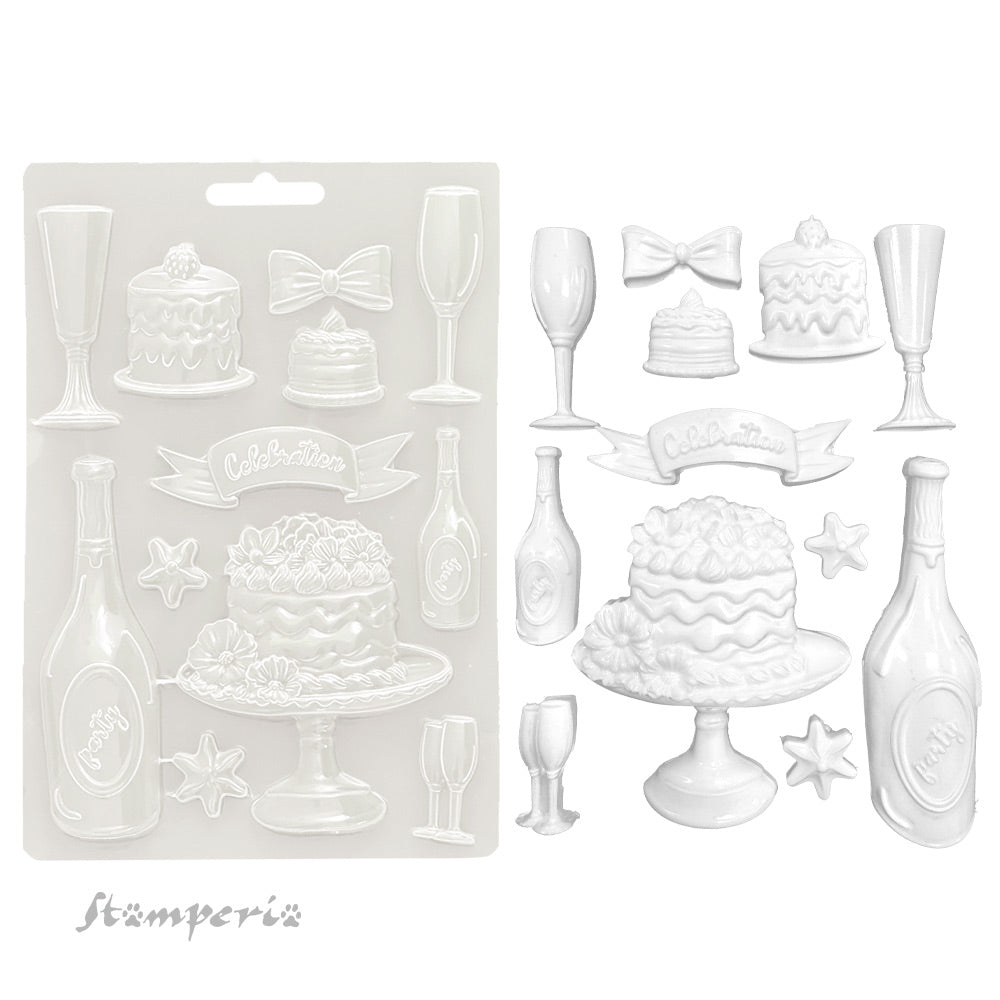 Stamperia Masquerade Flute And Cakes Soft Mold A5 k3pta5667 molds