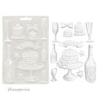 Stamperia Masquerade Flute And Cakes Soft Mold A5 k3pta5667 molds