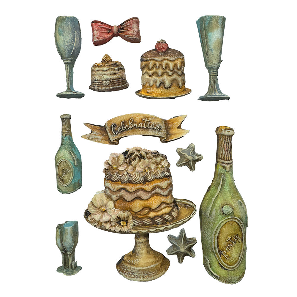 Stamperia Masquerade Flute And Cakes Soft Mold A5 k3pta5667 pieces