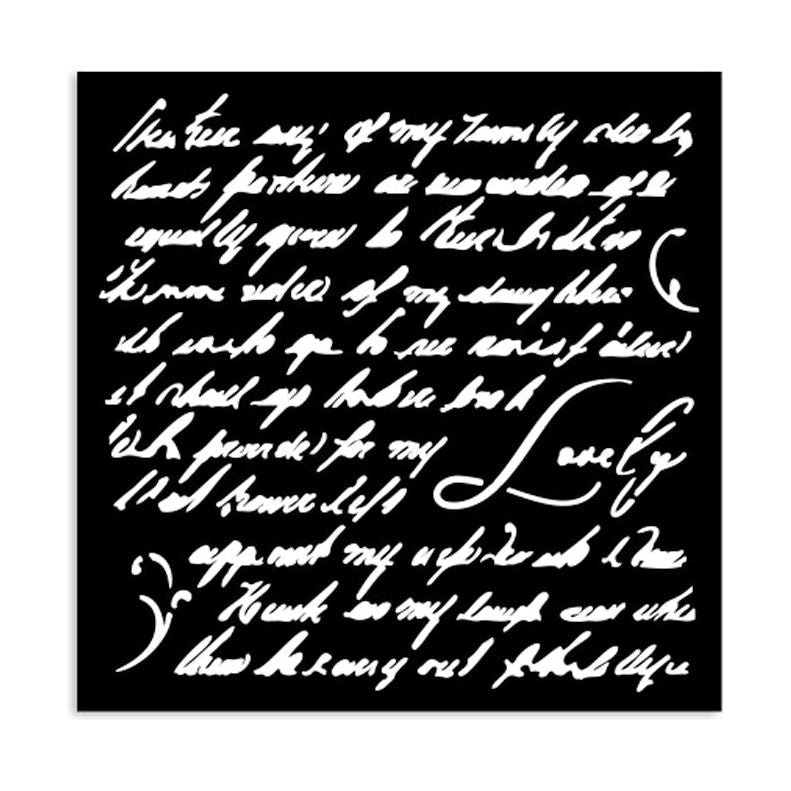 Stamperia Masquerade Handwriting Small Stencil kstds10
