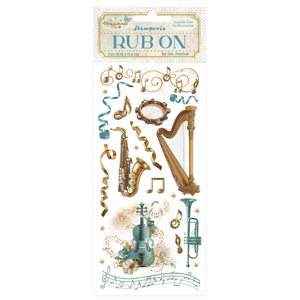 Stamperia Masquerade Instruments Rub Ons dflrb137
