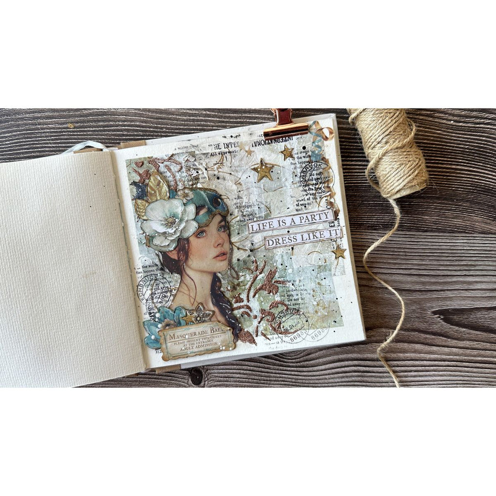 Stamperia Masquerade Instruments Rub Ons dflrb137 flowers | color-code:ALT01