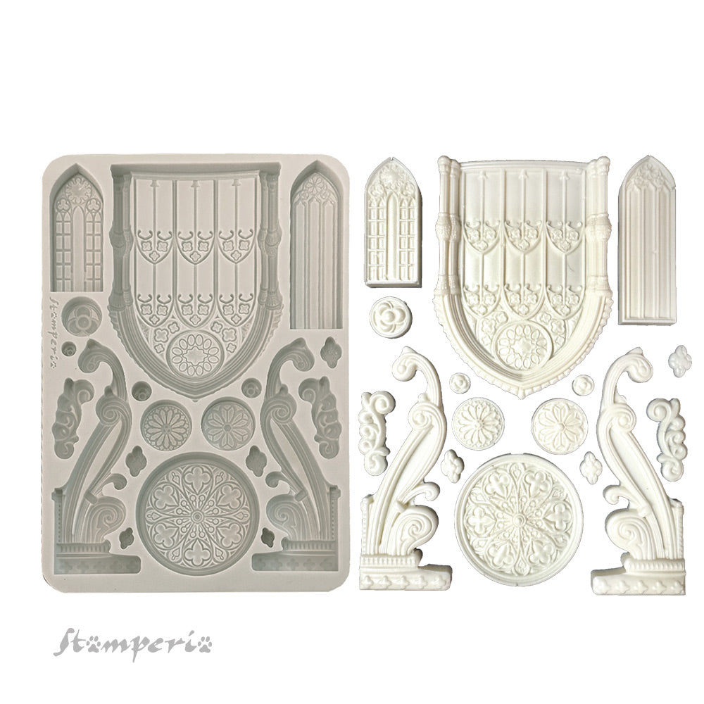 Stamperia Master Of Magic Gothic Architecture Elements Silicone Mold A5 kacma569