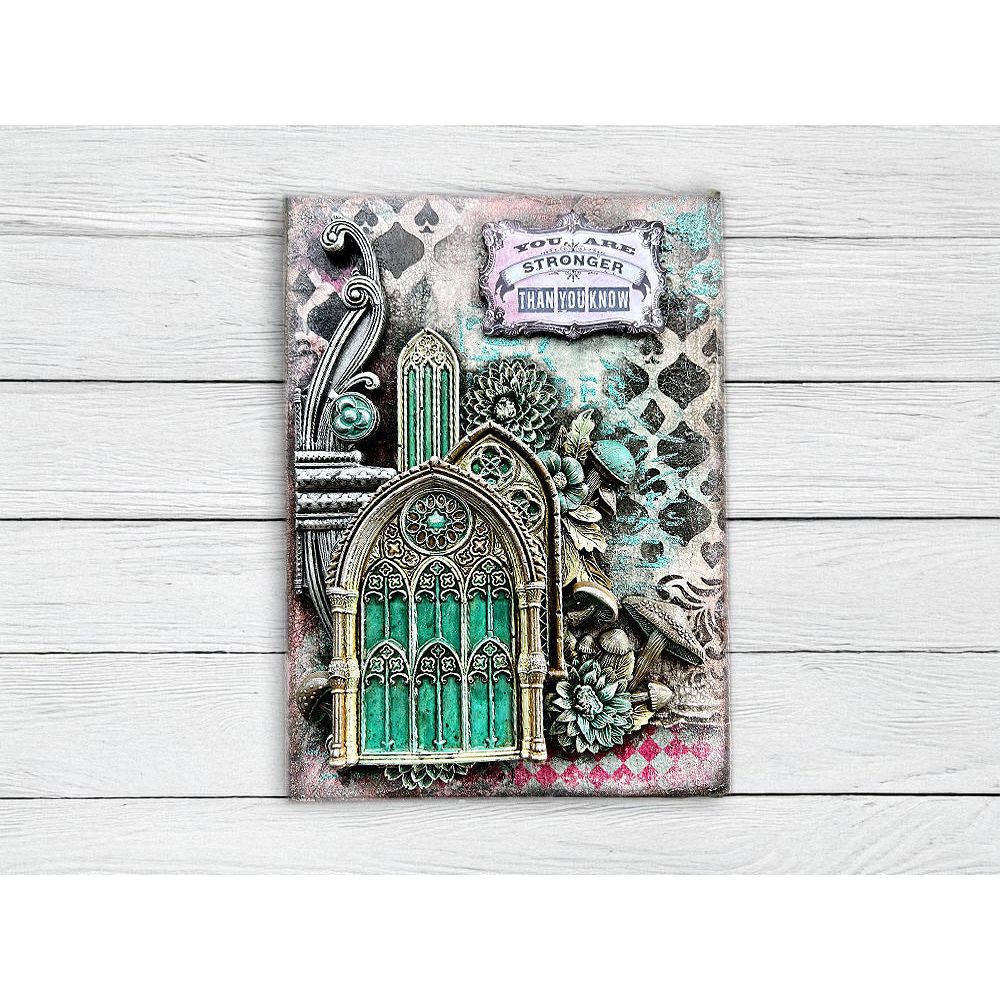 Stamperia Master Of Magic Gothic Architecture Elements Silicone Mold A5 kacma569 door