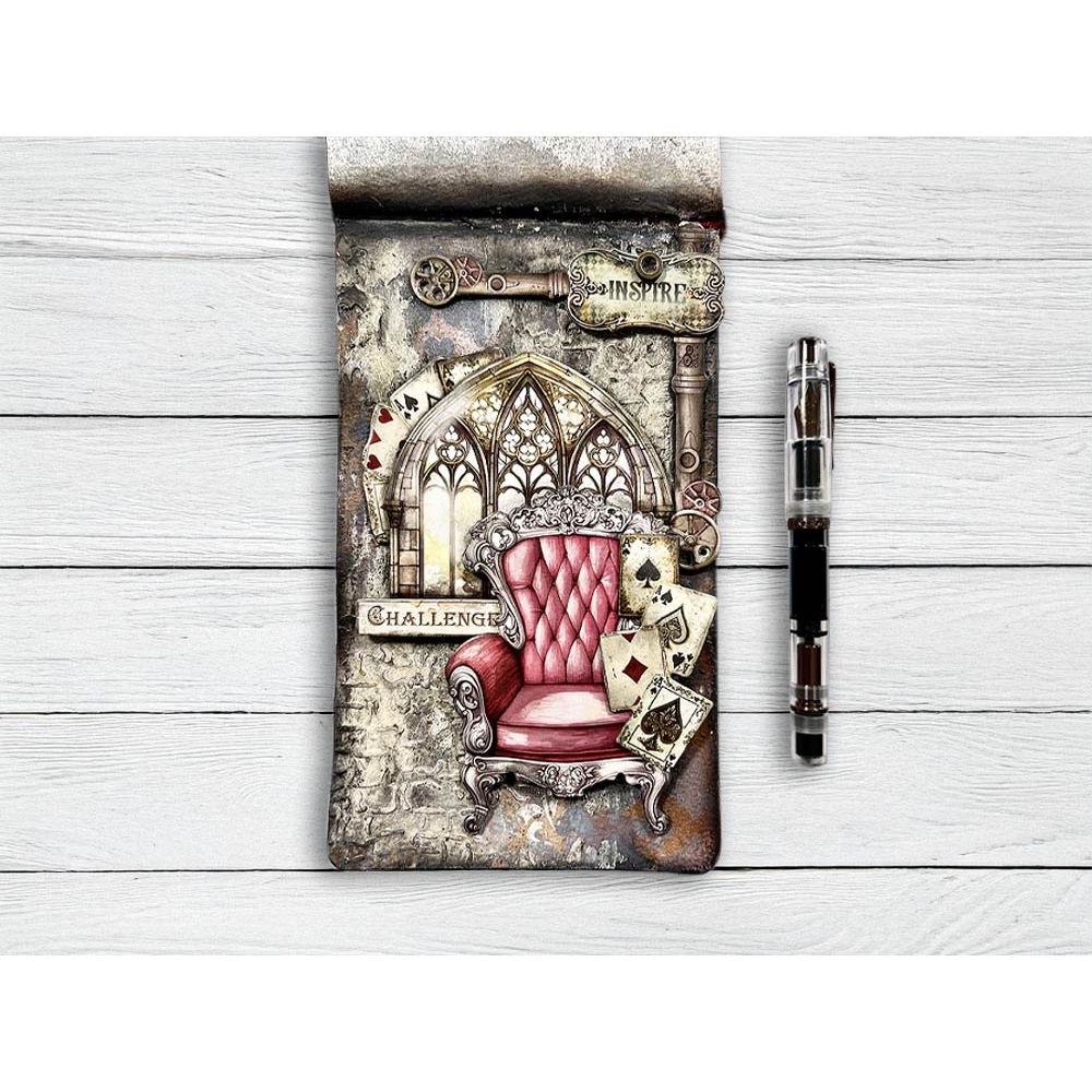 Stamperia Master Of Magic Tapestry Stencil kstd173 chair