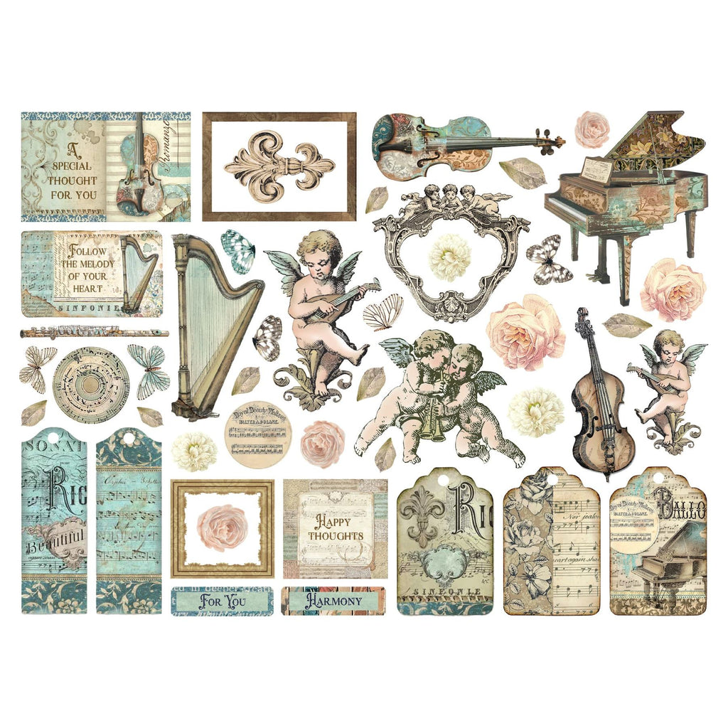 Stamperia Music Assorted Die Cuts dfldc108 pieces