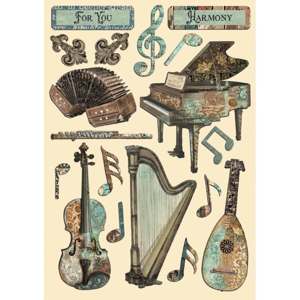 Stamperia Music Colored Wooden Shape A5 klsp175
