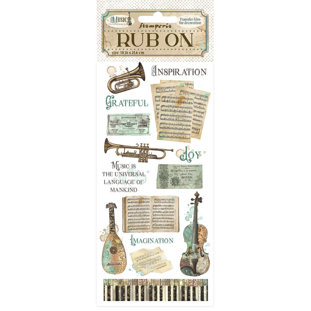Stamperia Music Instruments Rub Ons dflrb124

