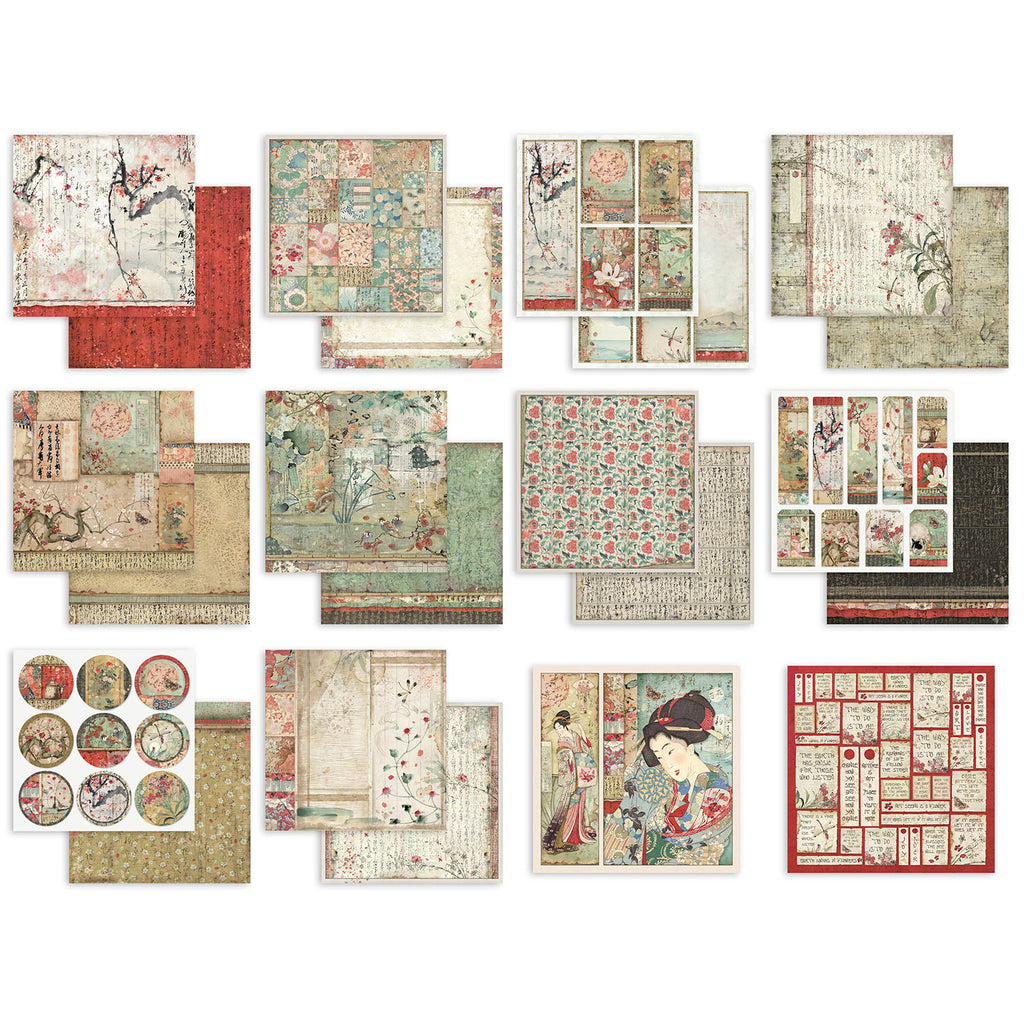 Stamperia ORIENTAL GARDEN 8x8 Paper sbbs09 sheets
