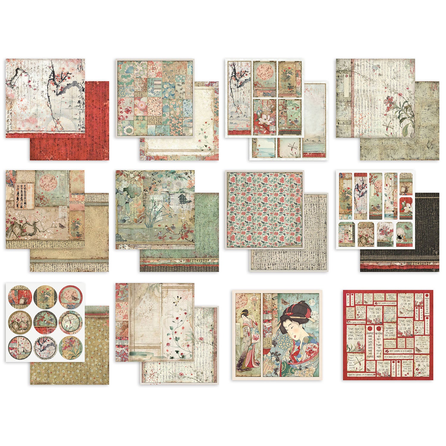 Stamperia ORIENTAL GARDEN 8x8 Paper sbbs09 sheets