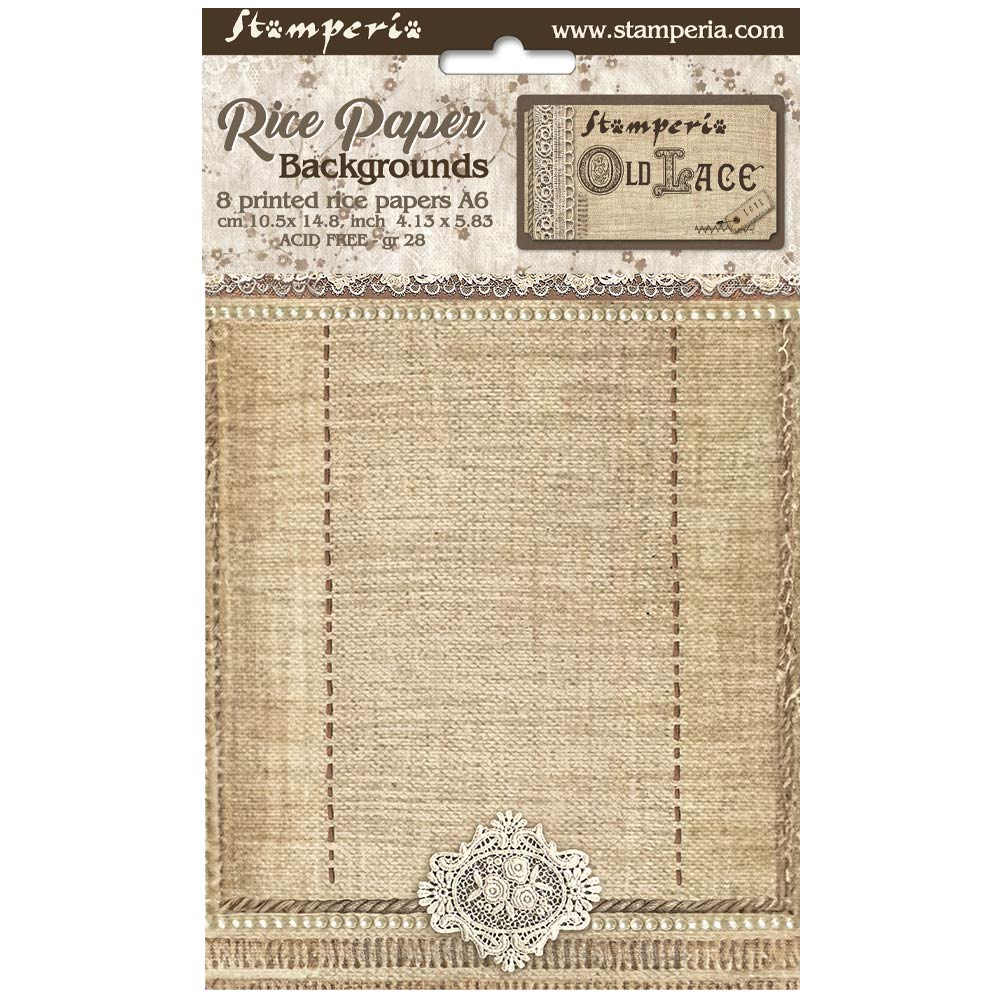 Stamperia Old Lace A6 Backgrounds Rice Paper dfsak6032