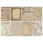 Stamperia Old Lace A6 Backgrounds Rice Paper dfsak6032 sheets