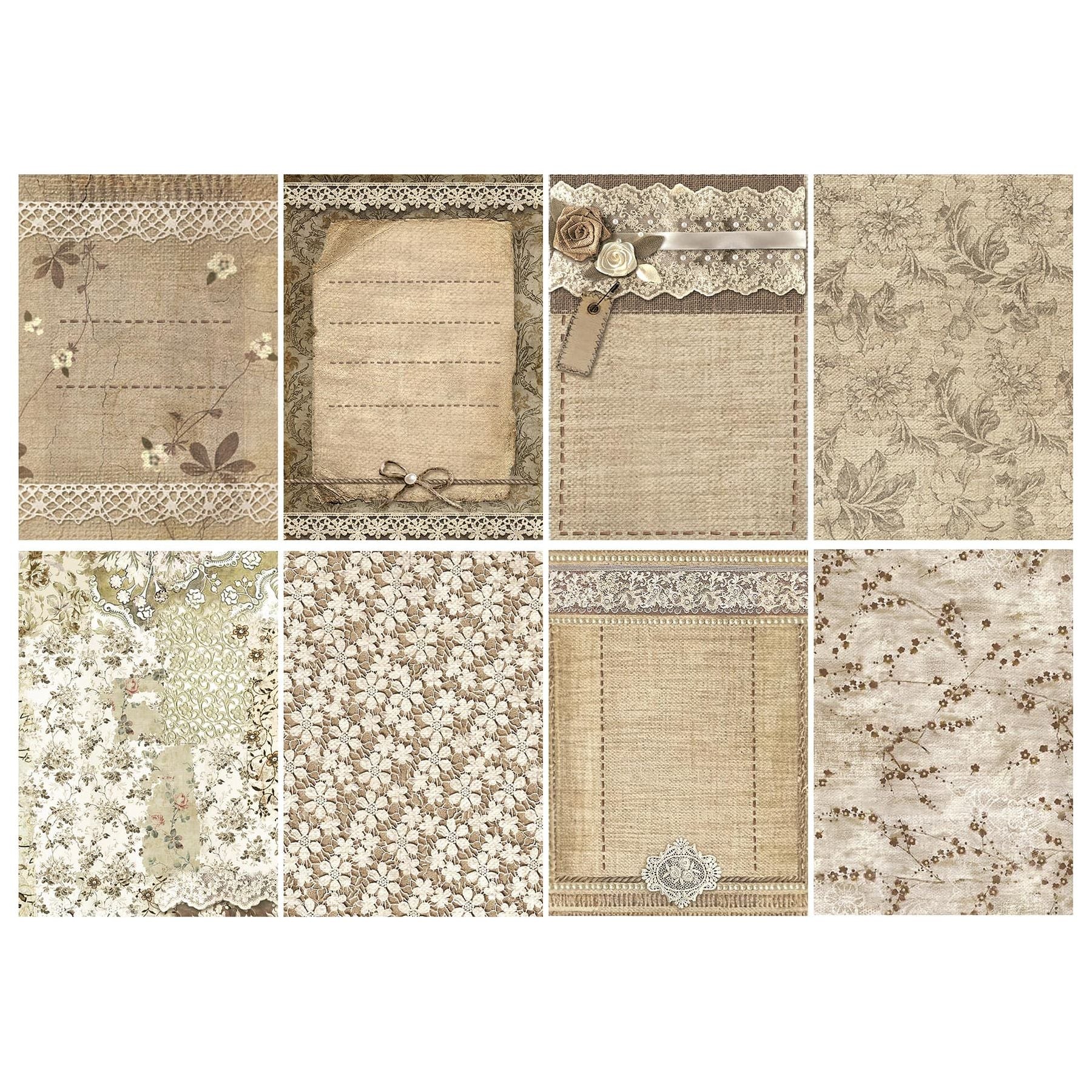 Stamperia Old Lace A6 Backgrounds Rice Paper dfsak6032 sheets