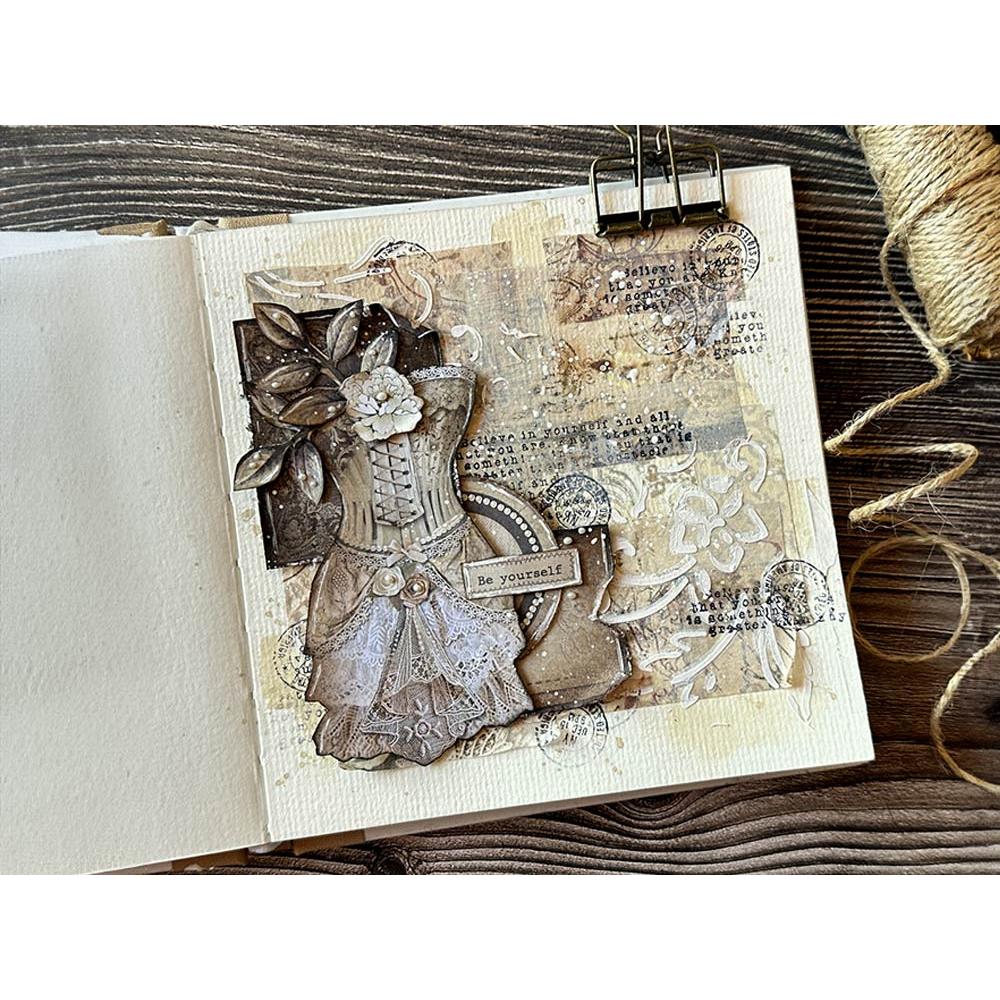 Stamperia Old Lace Colored Wooden Shape A5 klsp174 corset