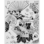 Stamperia Oriental Garden Fans 8x10 Stencil kstd213