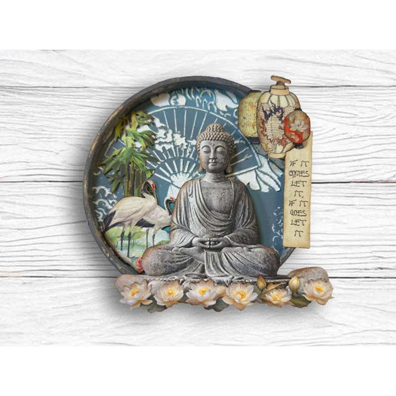 Stamperia Oriental Garden Fans 8x10 Stencil kstd213 fan