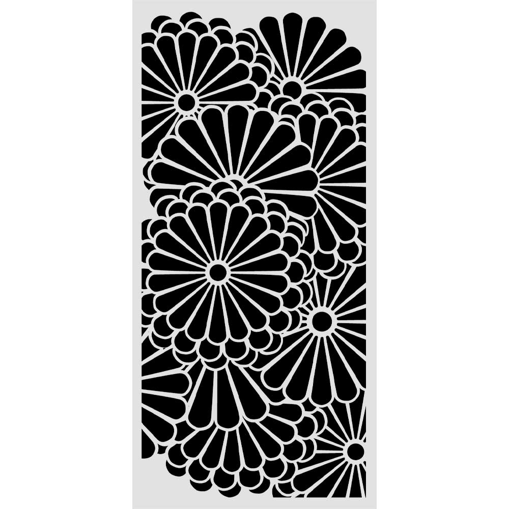 Stamperia Oriental Garden Flowers Pattern 10x5 Stencil kstdl168