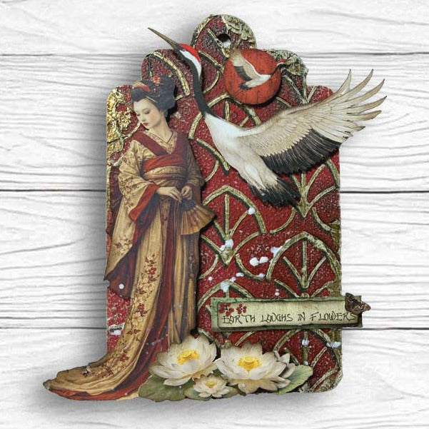 Stamperia Oriental Garden Junk Journal Focus Points sbjks05 bird