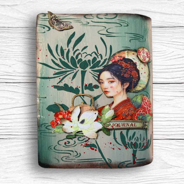 Stamperia Oriental Garden Lotus Flower 8x10 Stencil kstd214 flower