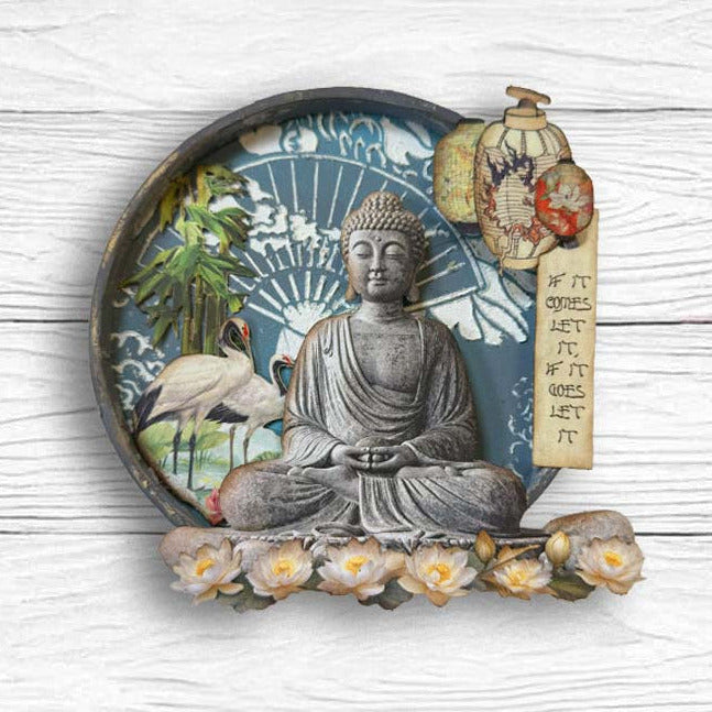 Stamperia Oriental Garden Rub On Kit dflrbx19 buddha